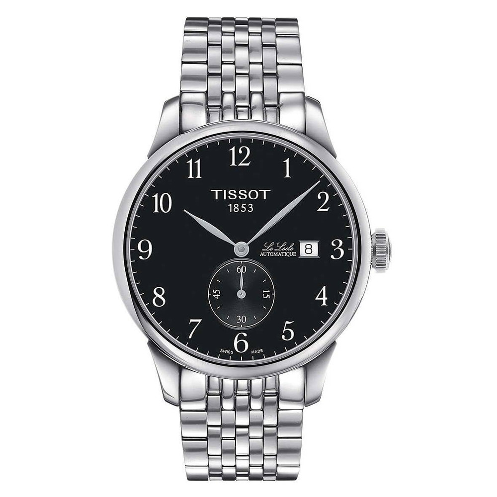 New Tissot Men's Le Locle Automatic Black Dial Watch Stainless Steel